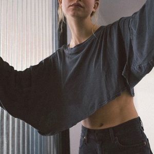 out from under cropped long sleeve tee